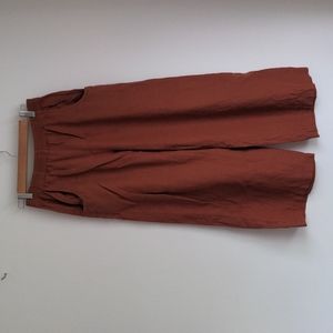 Linen fox wide leg linen pants